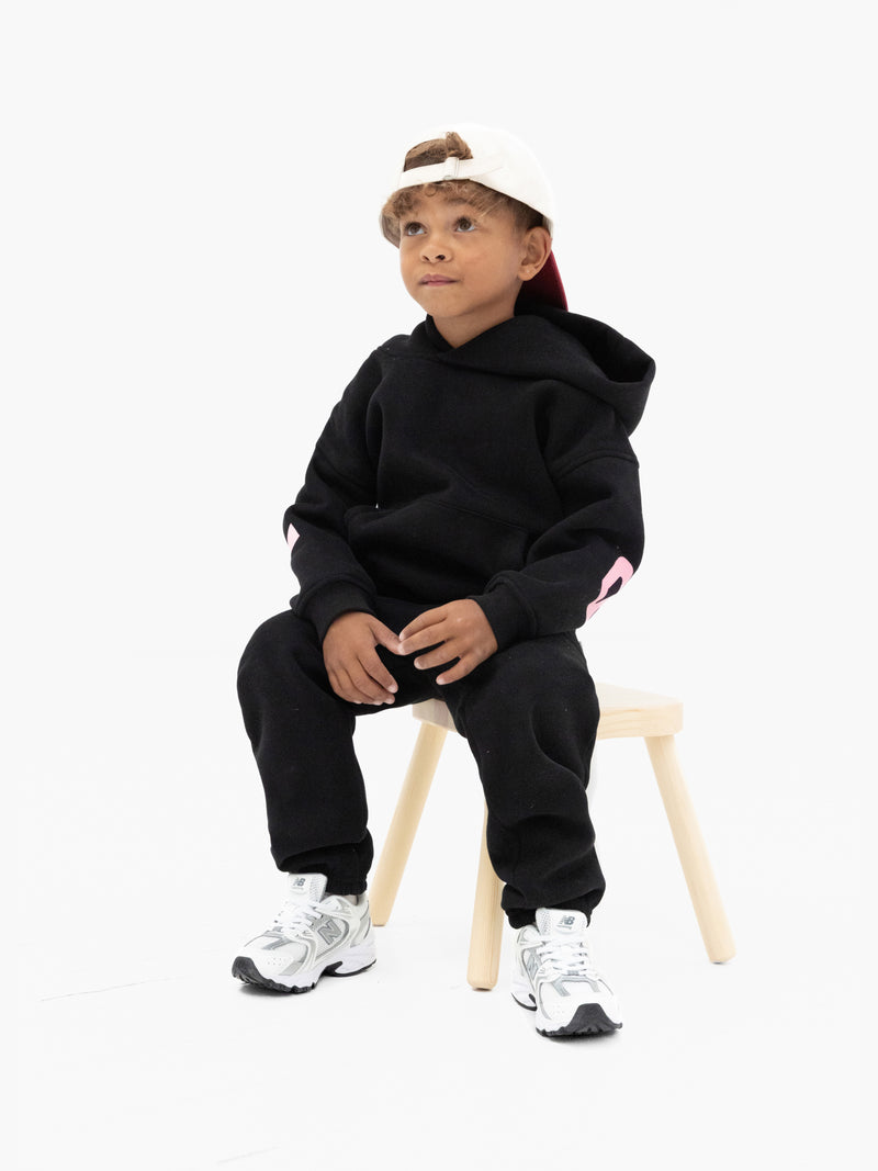 Mini Blakely Hoodie - Black & Pink