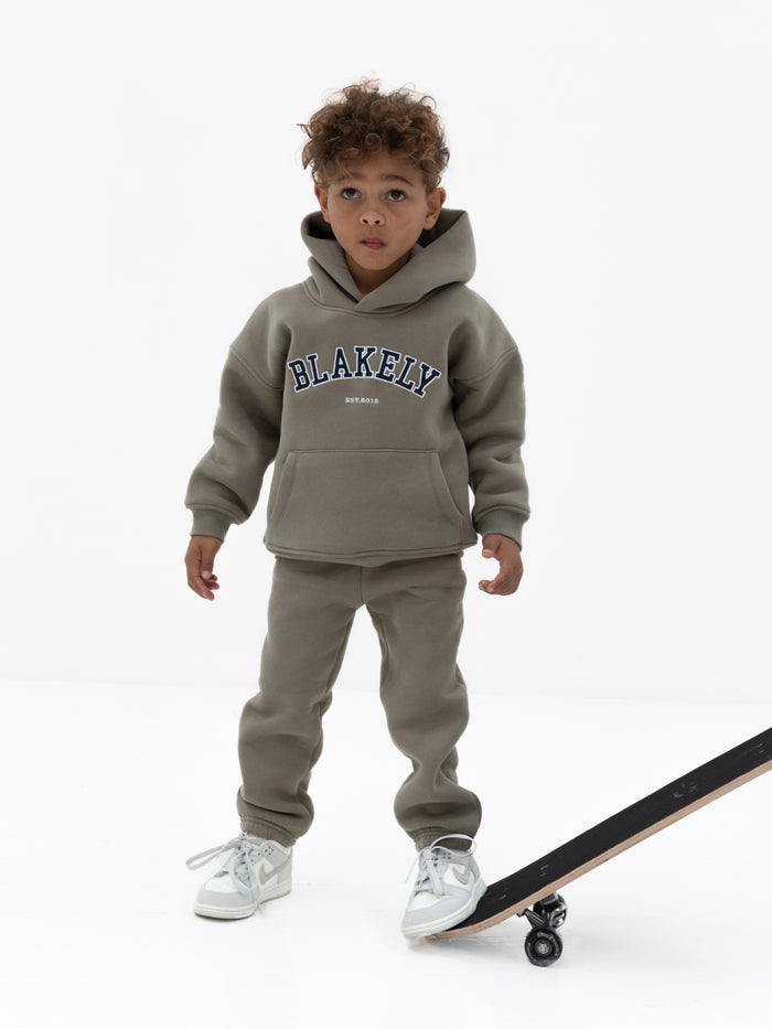 Mini Varsity Hoodie - Safari Green