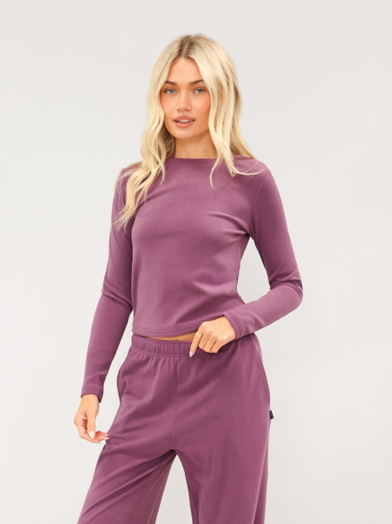 Sadie Long Sleeve Top - Purple Berry