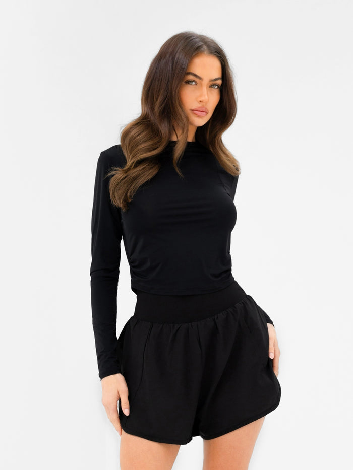 SculptForm Long Sleeve Top - Black