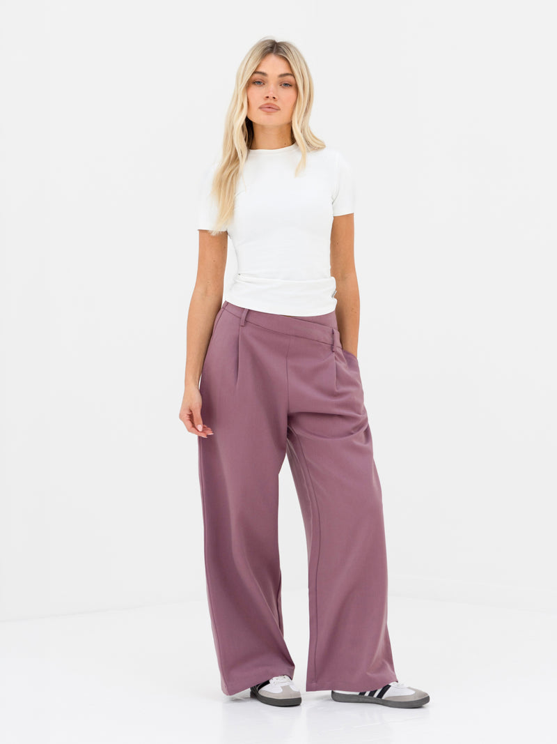 Kady Cross Over Trousers - Dusty Rose