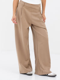 Kady Cross Over Trousers - Tan