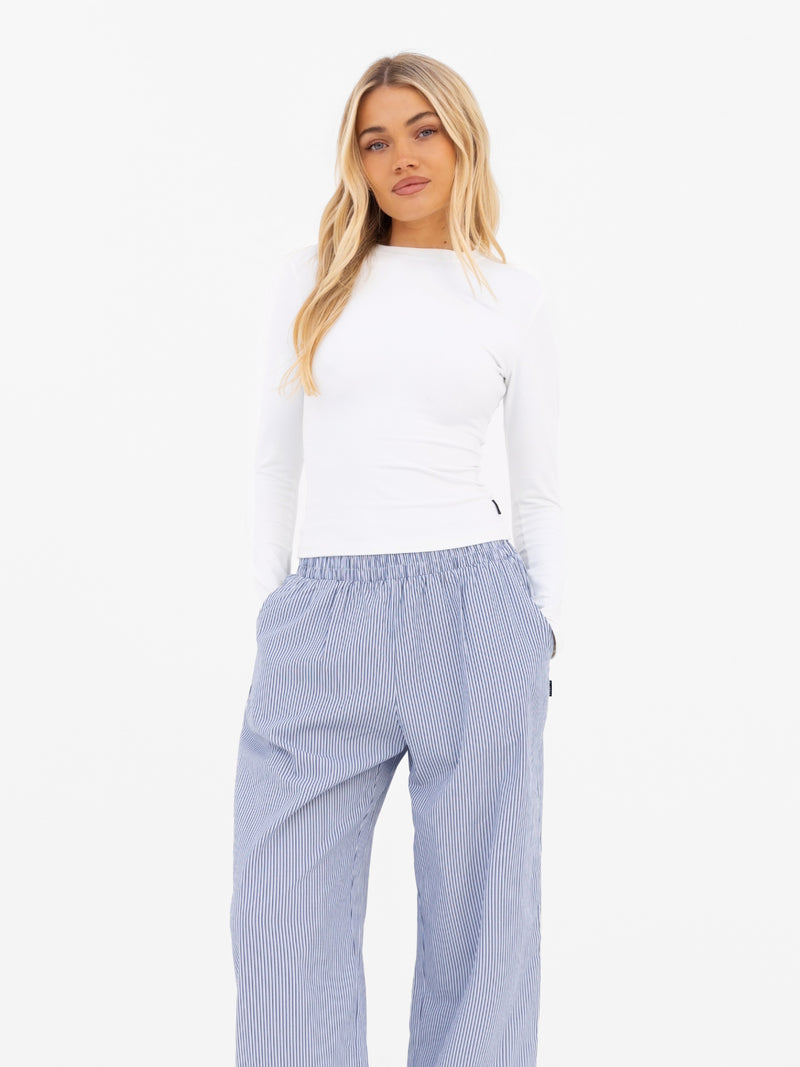Noa Stripe Trousers - Navy Stripe