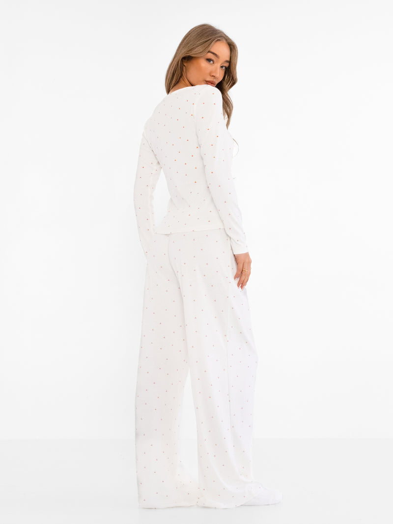 Avery Pointelle Trousers - Cherry Print