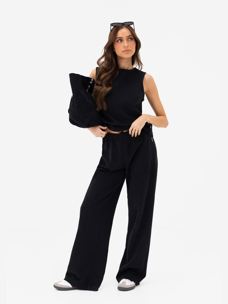Emmy Wide Leg Trousers - Black