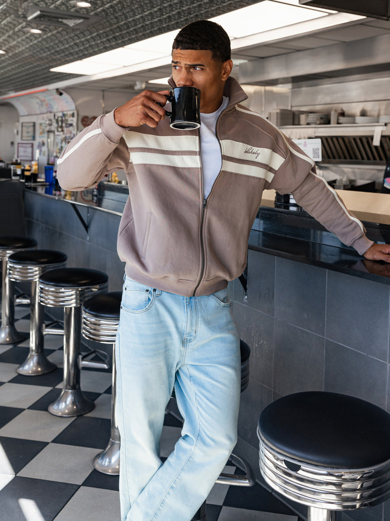 Milo Full Zip Jumper - Soft Brown