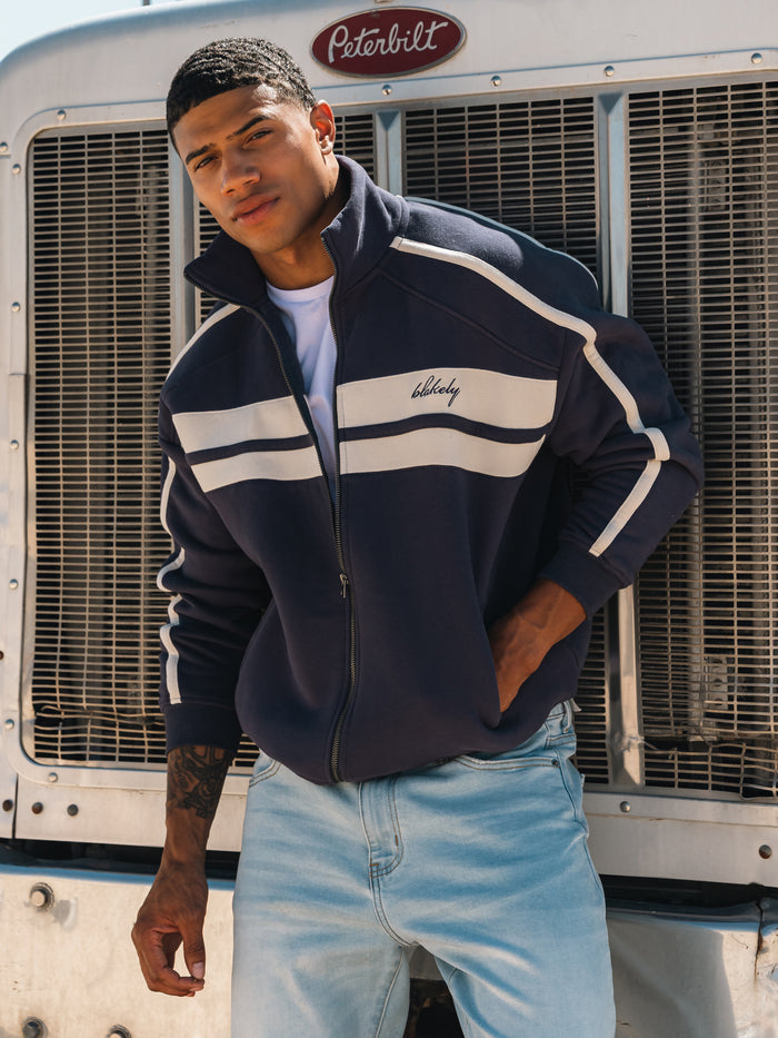 Milo Full Zip Jumper - True Navy