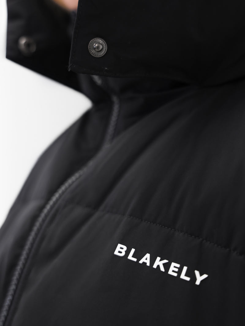 Mya Longline Fluffy Puffer Gilet - Black