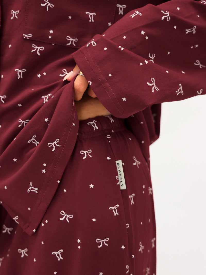 Bella Bow Pyjama Bottoms - Red