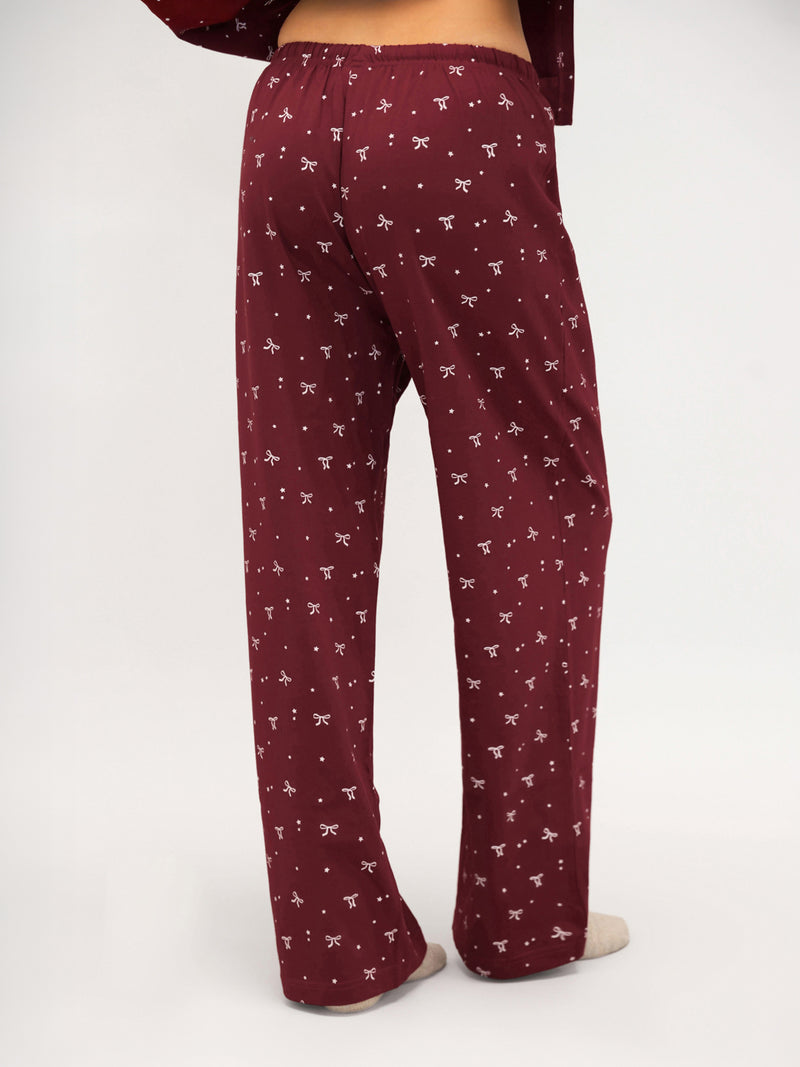 Bella Bow Pyjama Bottoms - Red