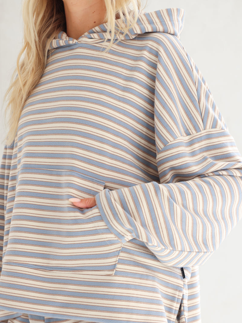 Sadie Stripe Hoodie - Baby Blue Stripe