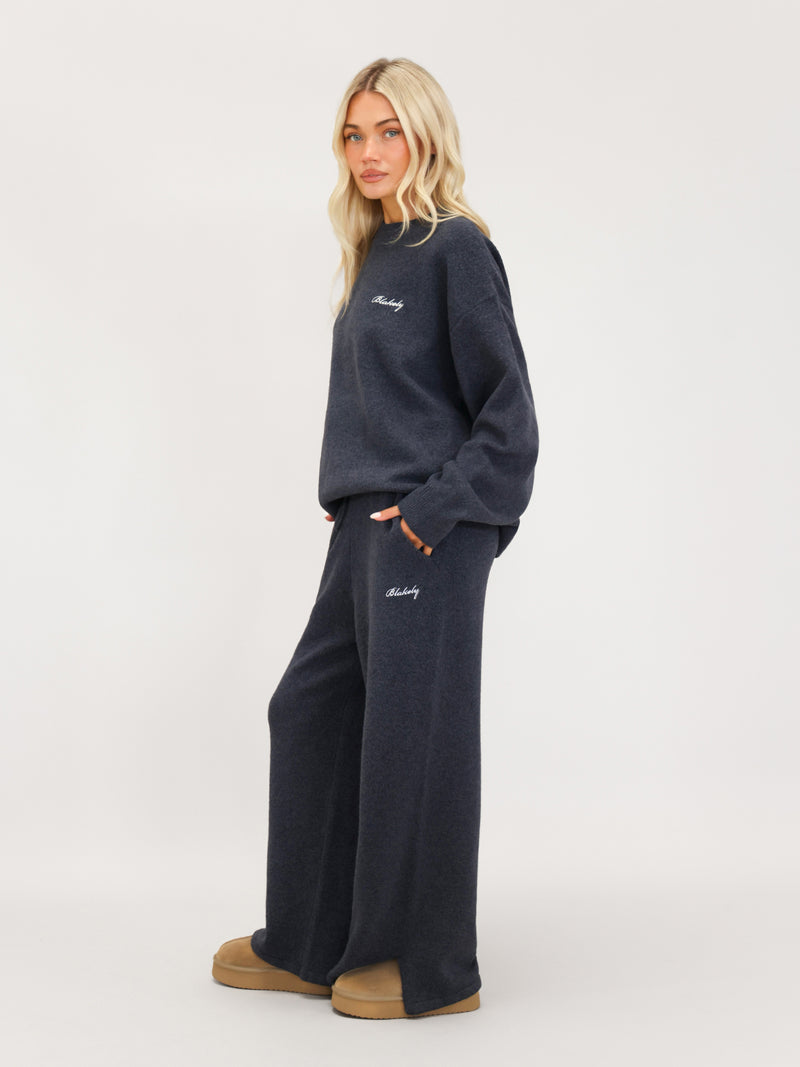 Oversized Knitted Sweater - True Navy