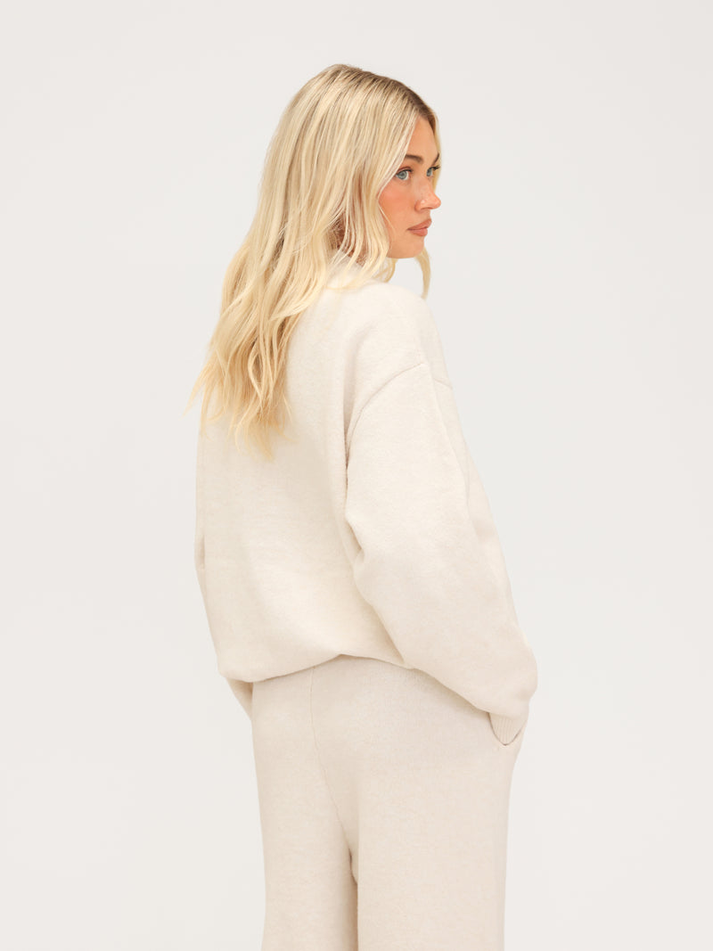 Oversized Knitted Sweater - Vanilla