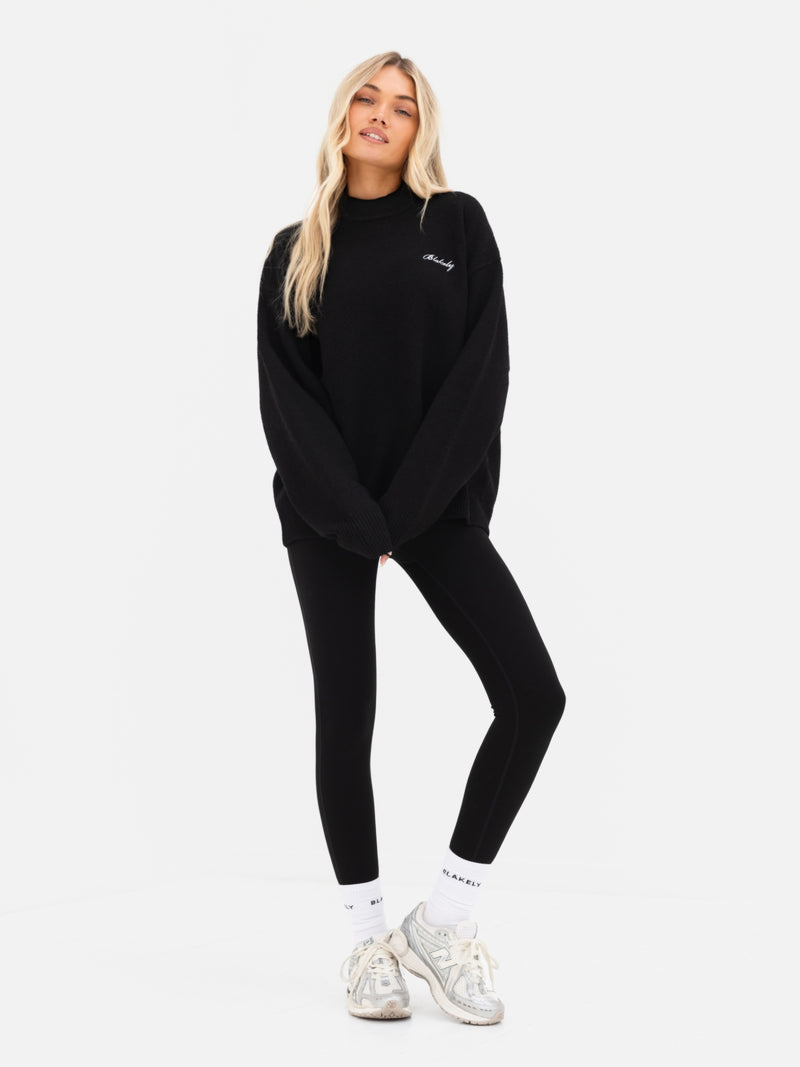 Oversized Knitted Sweater - Black