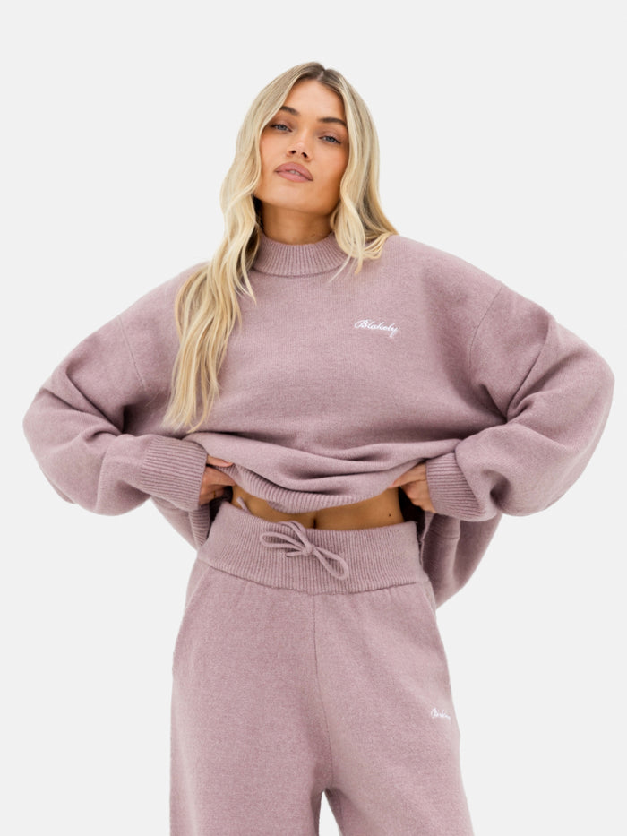 Oversized Knitted Sweater - Dusty Pink