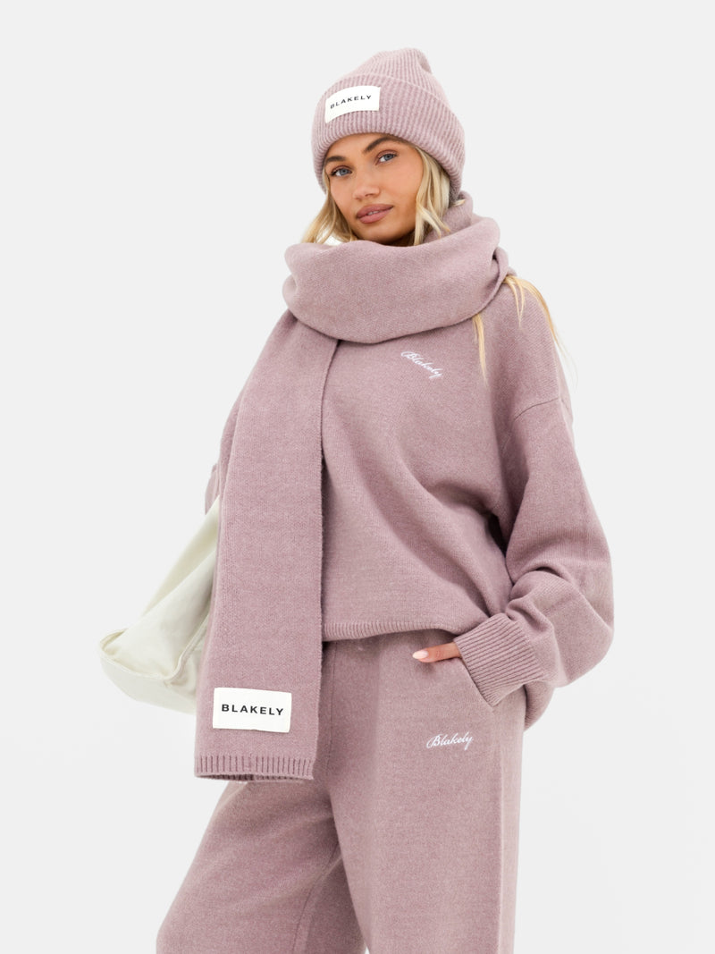 Oversized Knitted Sweater - Dusty Pink