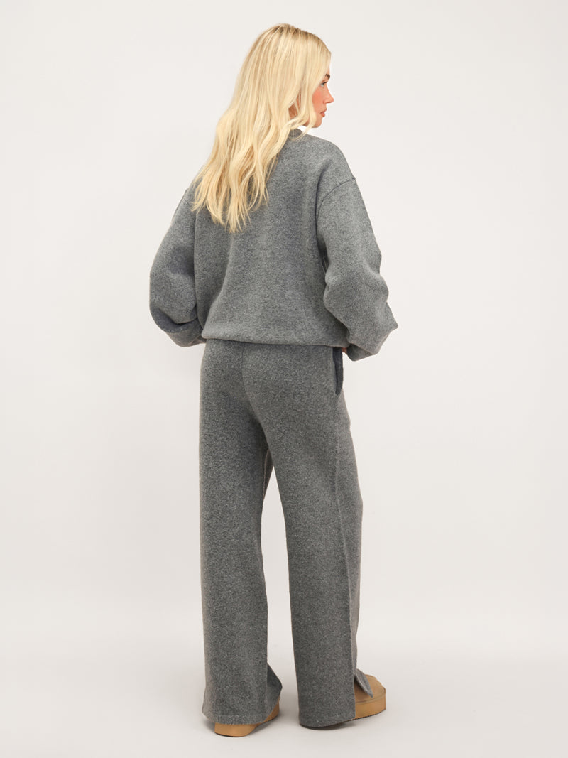 Oversized Knitted Sweater - Marl Charcoal