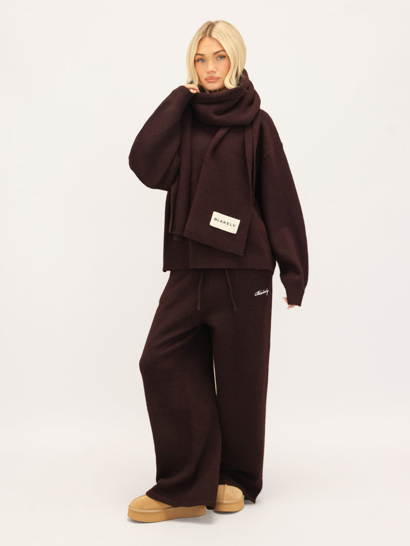 Oversized Knitted Sweater - Dark Mulberry