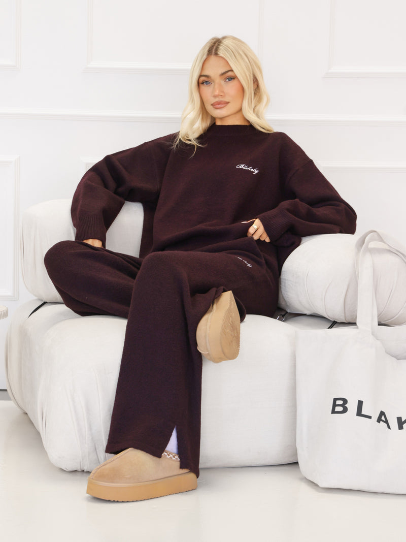 Oversized Knitted Sweater - Dark Mulberry