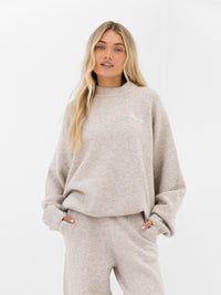 Oversized Knitted Sweater - Toasted Taupe