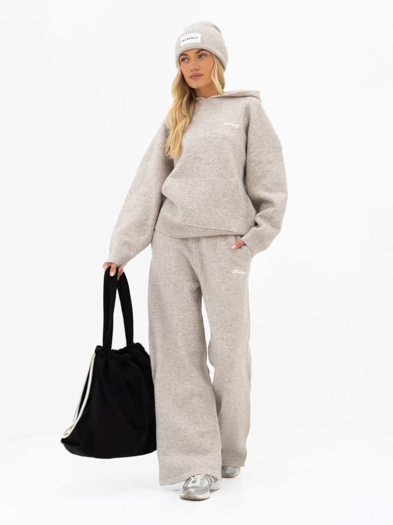 Oversized Knitted Hoodie - Toasted Taupe