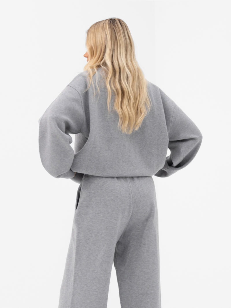 Varsity Oversized Knitted Sweater - Grey