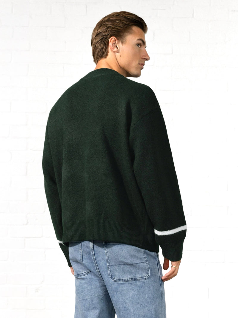 Abel Script Knitted Sweater - Emerald Green