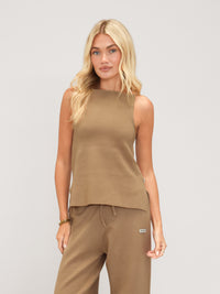 Layla Knitted Vest - Caramel