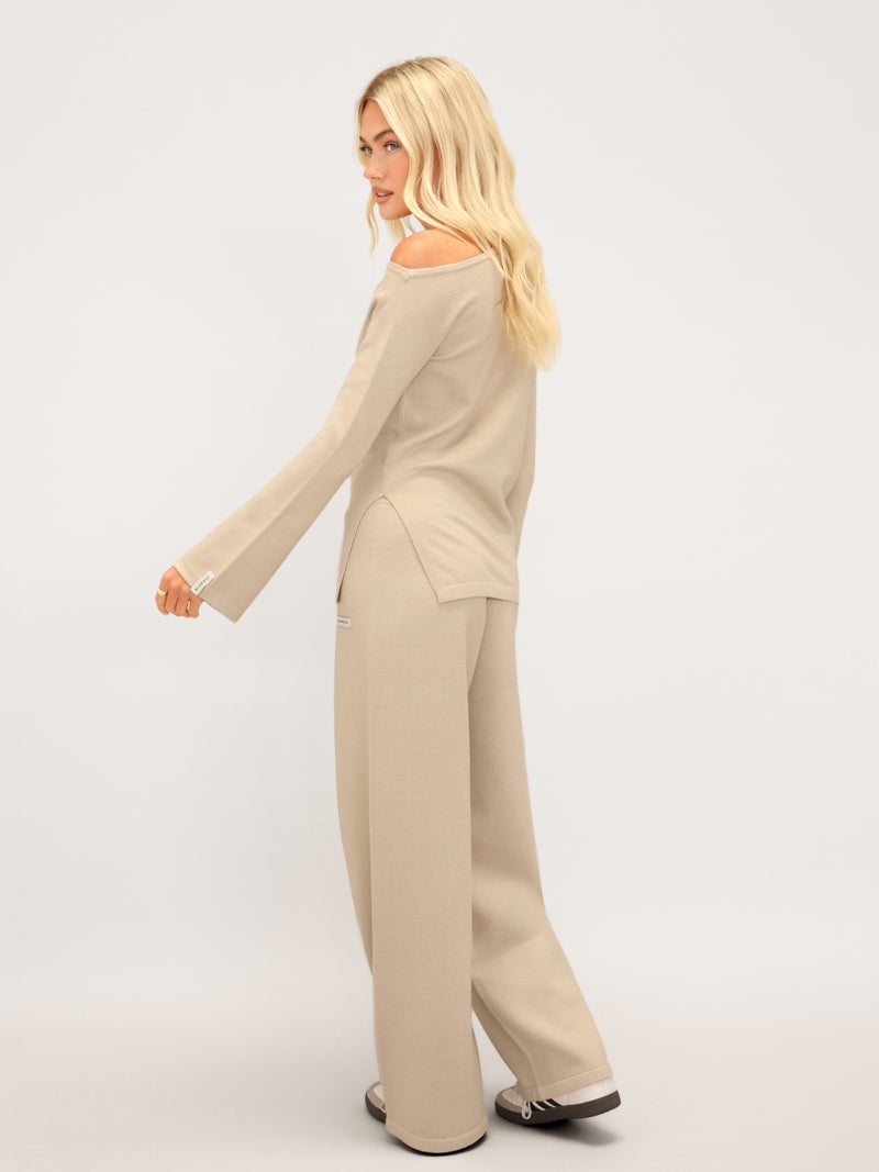 Layla Off The Shoulder Knitted Top - Warm Ivory