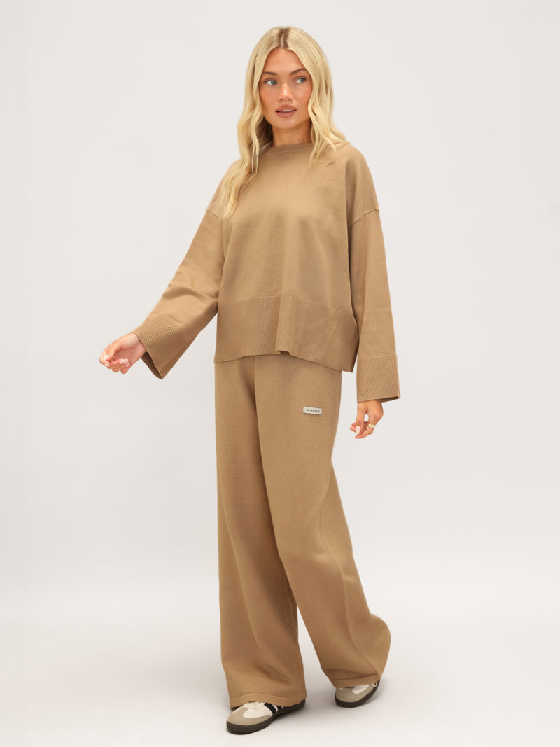 Layla Oversized Knitted Sweater - Caramel