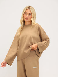 Layla Oversized Knitted Sweater - Caramel
