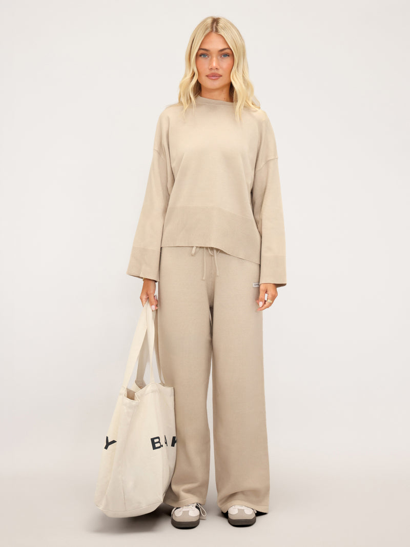 Layla Oversized Knitted Sweater - Warm Ivory