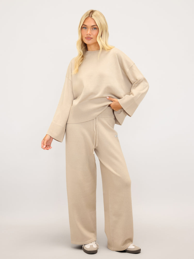 Layla Oversized Knitted Sweater - Warm Ivory