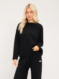 Layla Oversized Knitted Sweater  - Black