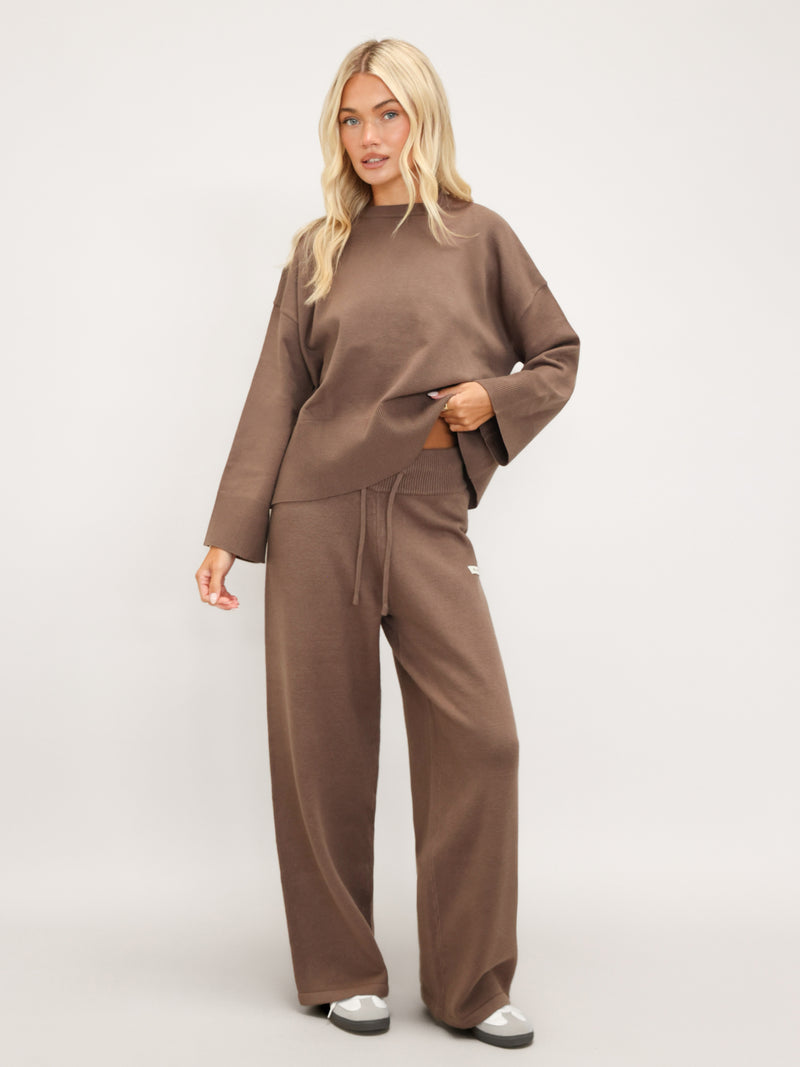 Layla Oversized Knitted Sweater - Rich Taupe