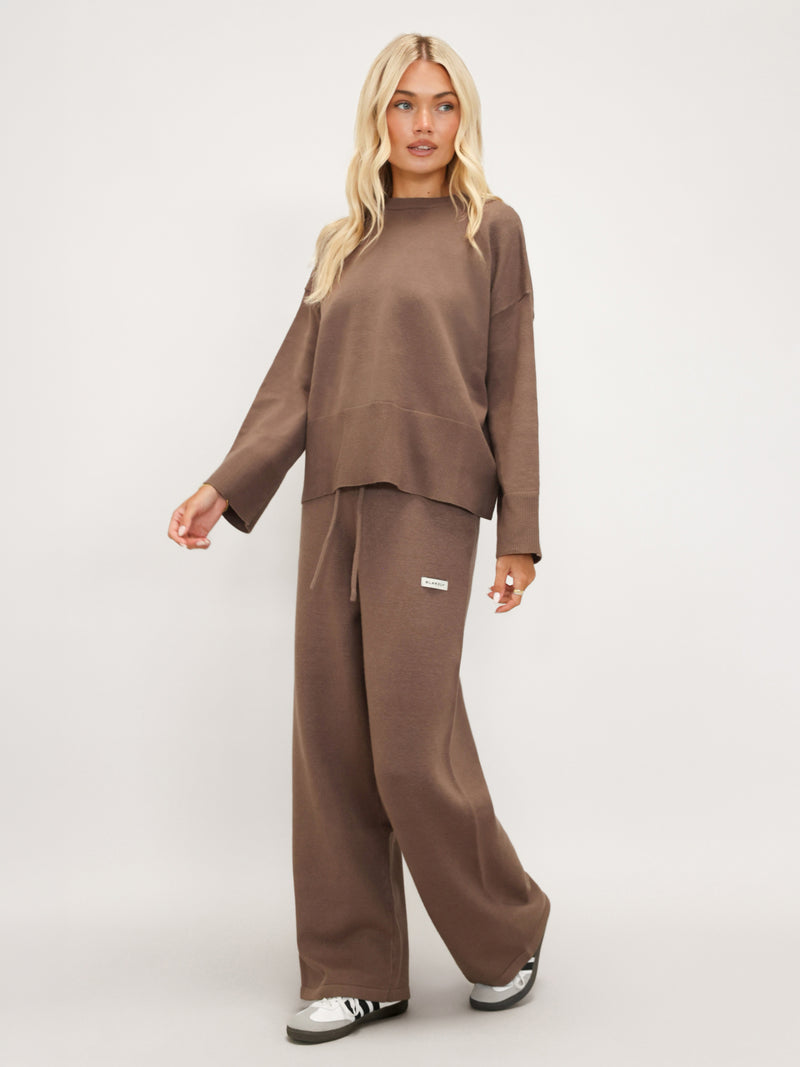 Layla Oversized Knitted Sweater - Rich Taupe