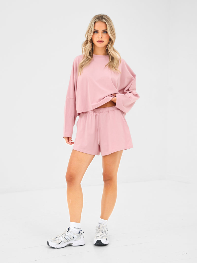 Ayla Cotton Shorts - Peony Pink