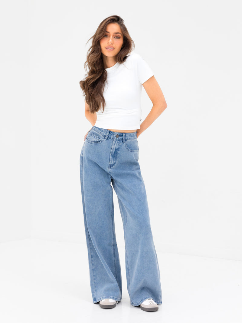 Blakely Wide Cut Jeans - Light Blue