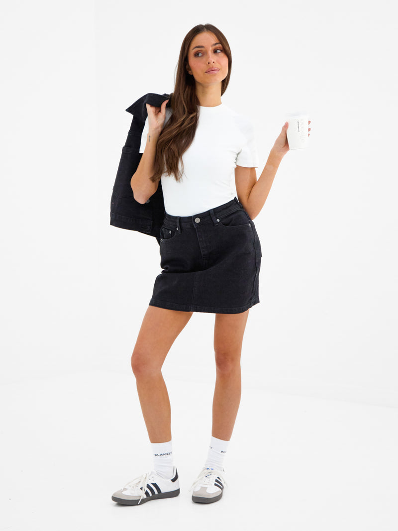 Blakely Denim Skirt - Black