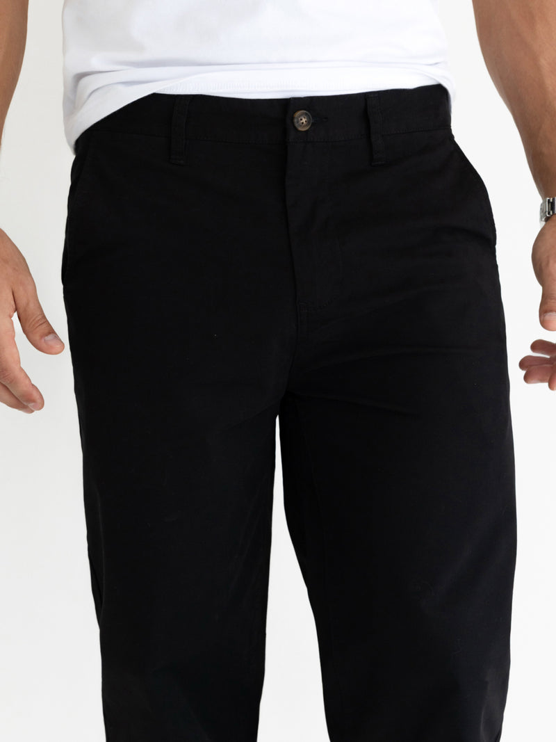Relaxed Stretch Chinos - Black