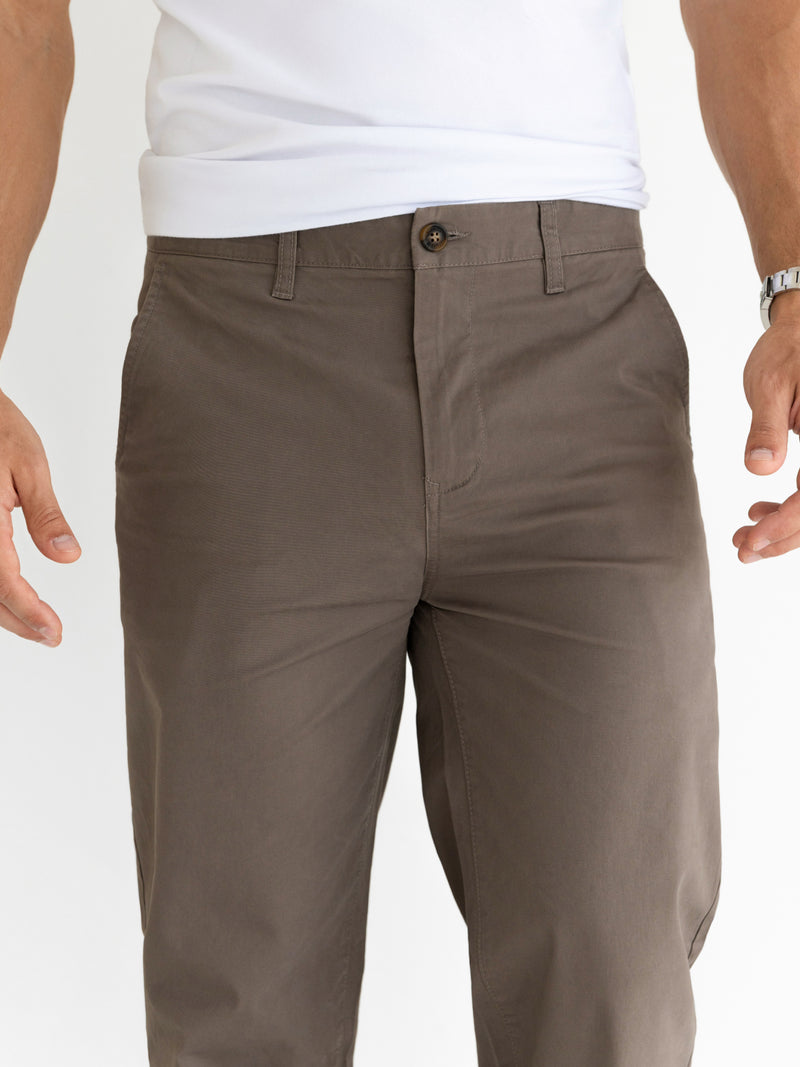 Relaxed Stretch Chinos - Brown