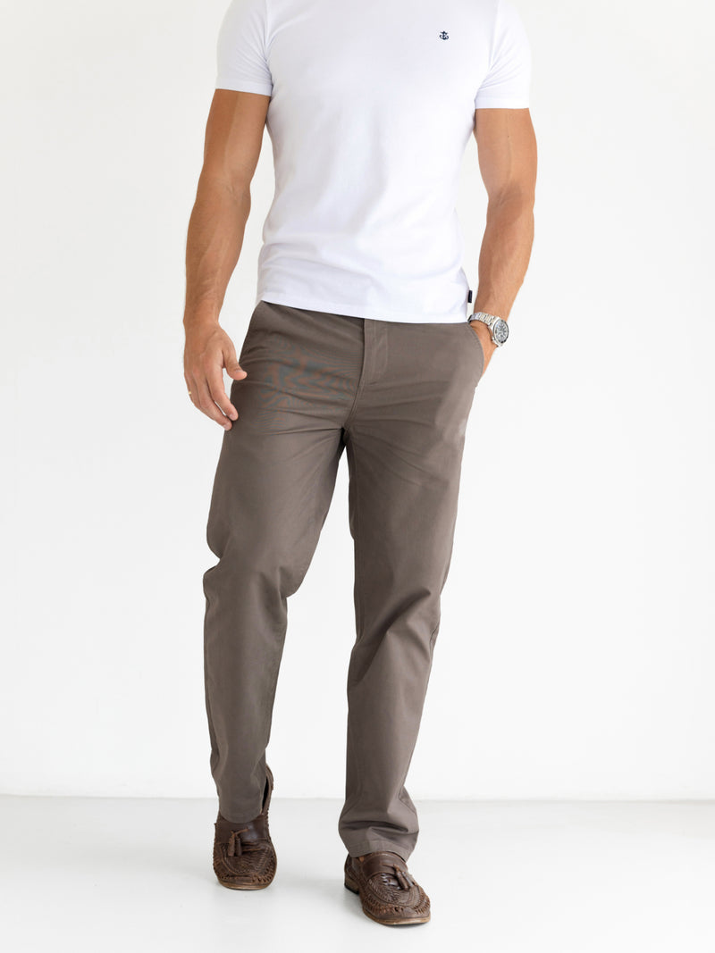 Relaxed Stretch Chinos - Brown