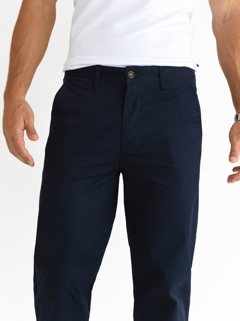 Relaxed Stretch Chinos - Navy
