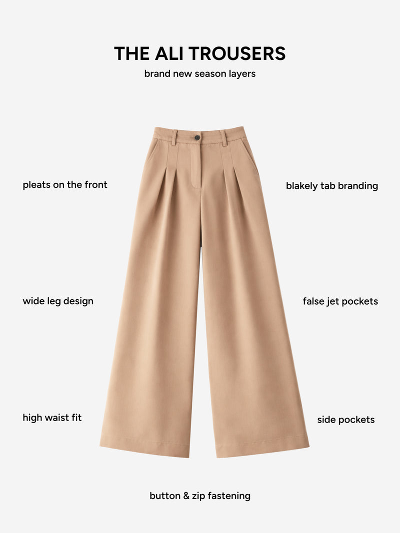 Ali Pleated Trousers - Tan