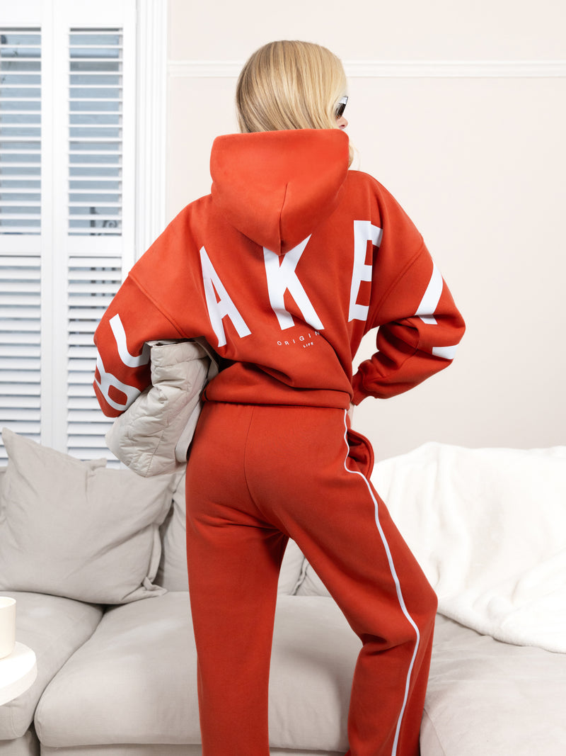 Jada Wide Leg Sweatpants - Washed Red