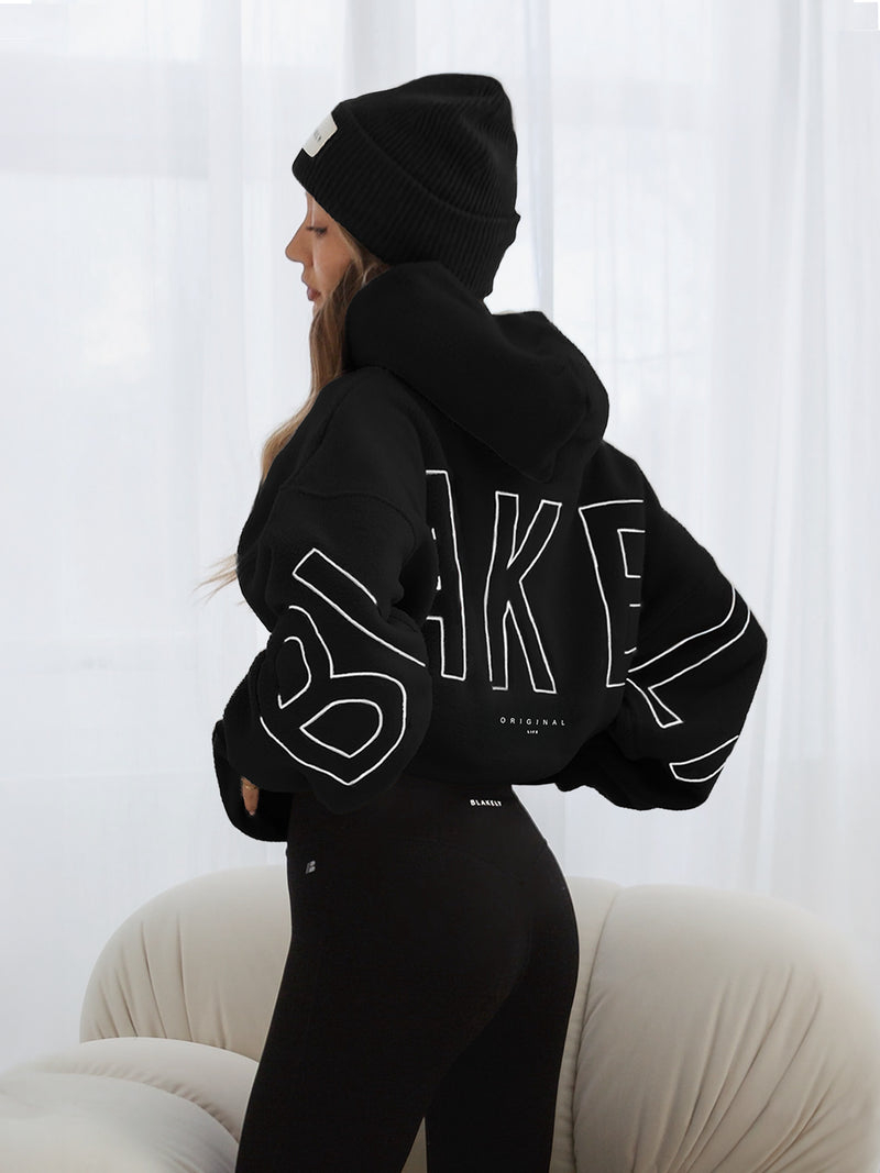 Borg Isabel Oversized Hoodie - Black