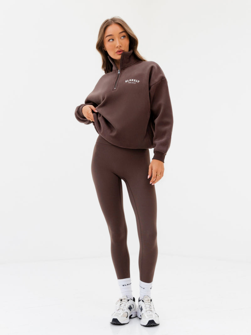 Heritage 1/4 Zip Sweater - Dark Chocolate