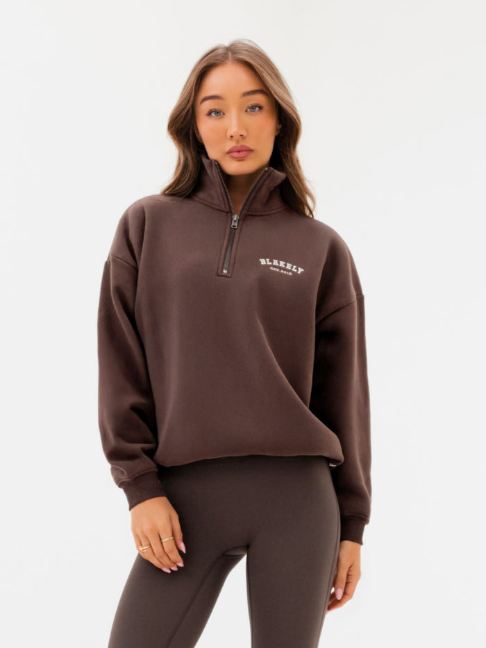 Heritage 1/4 Zip Sweater - Dark Chocolate