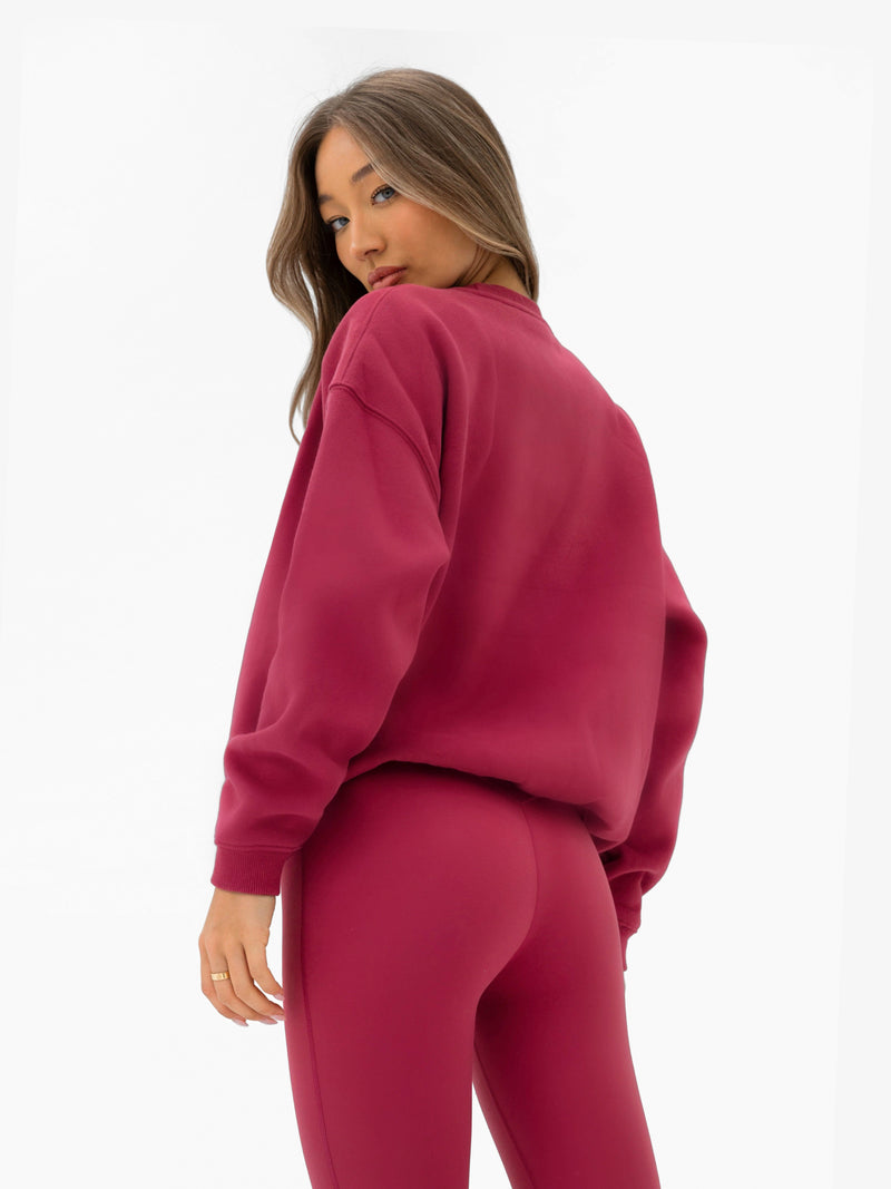 Varsity Oversized Sweater - Deep Pink