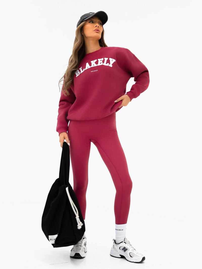 Varsity Oversized Sweater - Deep Pink